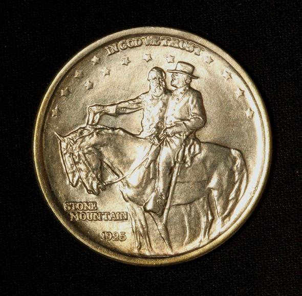 1925 50c Stone Mountain Commemorative Silver Half Dollar - Free Shipping USA