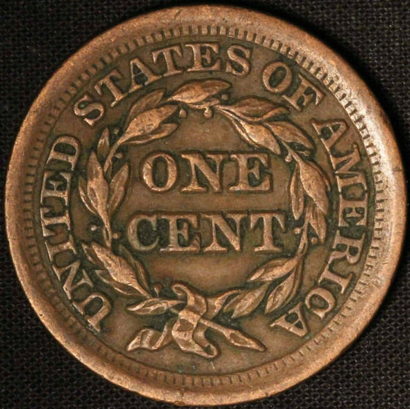 1849 1c Braided Hair Large Cent - Broadstruck - Free Shipping USA