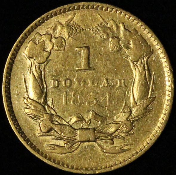 1854 Indian Princess Type II Gold Dollar - Light Hairlines - Free Shipping USA