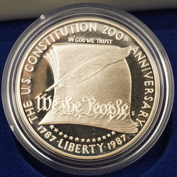 1987 US Mint Constitution Silver Dollar w/ COA NO Gold Coin - Free Ship USA