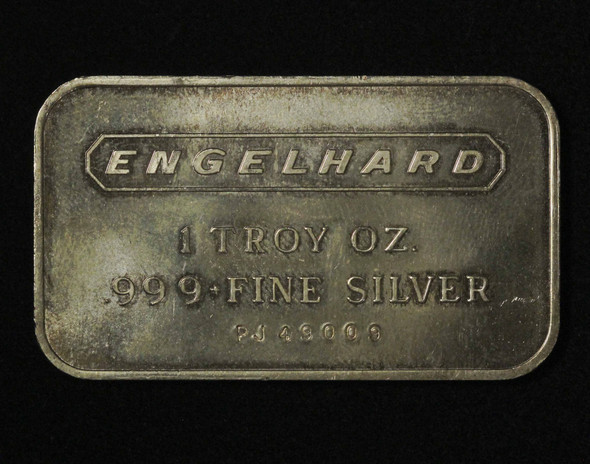 1981 Engelhard 1ozt .999 Silver Commercial Bar #PJ49009 - Free Shipping USA