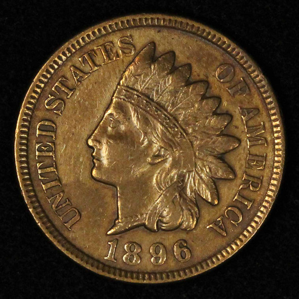 1896 1c Indian Head Cent 4 Diamonds AU - Free Shipping USA