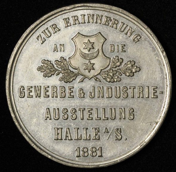 1881 Halle A/S Ausstellung Industry Exhibition Medal - Free Shipping USA