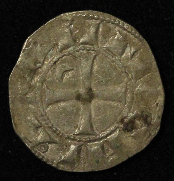 1163-1201 Knights Templar Bohemond III Crusader Silver Denar, Antioch