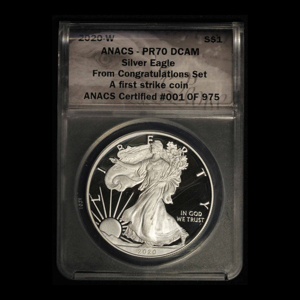 2020-W $1 American Silver Eagle ANACS SP70 First Strike - Free