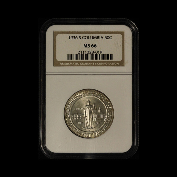 1936-S Columbia Silver Commemorative Half Dollar NGC MS 66 - Free Shipping USA