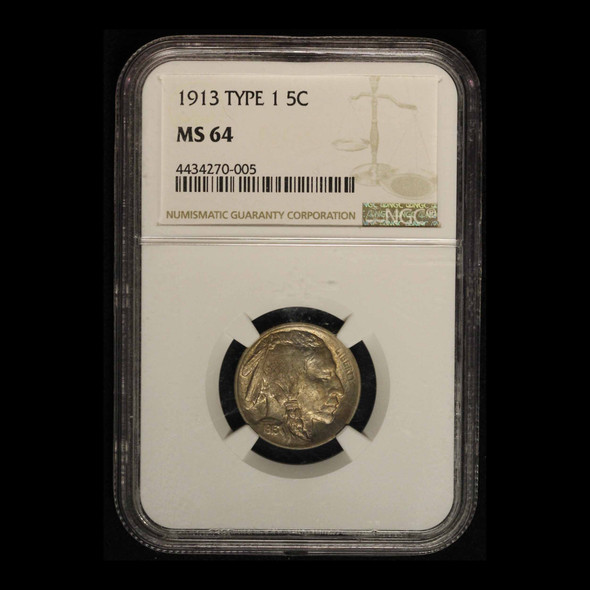 1913 Type 1 5c Buffalo Nickel NGC MS64 - Free Shipping USA 1913 Type 1 5c Buffalo Nickel NGC MS64 - Free Shipping USA