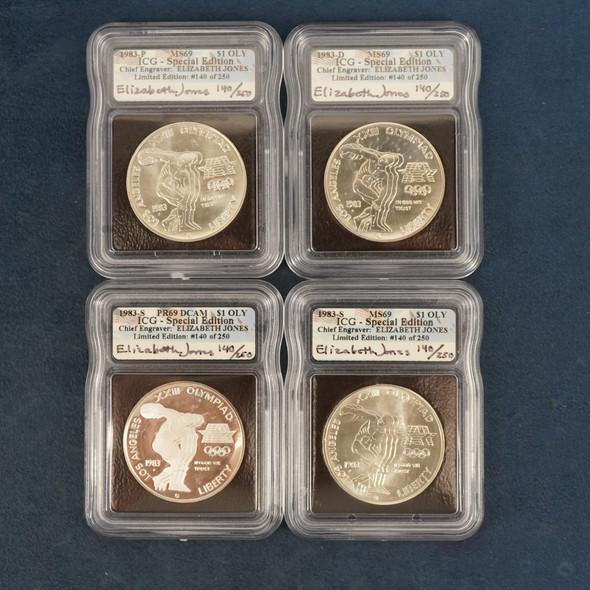 1983-PDS/Proof $1 Olympic Commemorative ICG Elizabeth Jones - Free Shipping USA