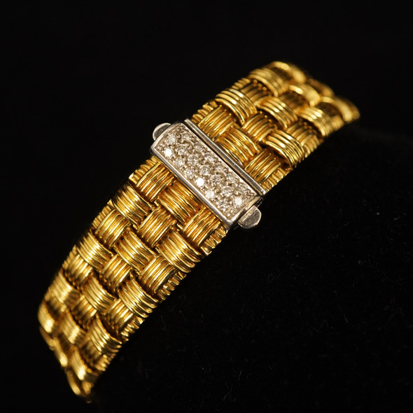 Roberto Coin 18k Yellow Gold Appassionata Bracelet, White Gold & Diamond Clasp