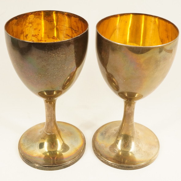 Pair of Hester Bateman Sterling Silver Goblets, London ca. 1783 - Free Ship USA
