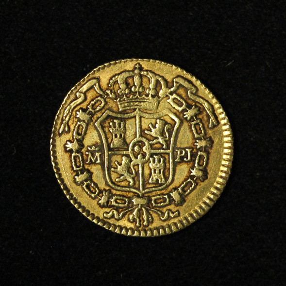 1774 PJ Spain Gold 1/2 Escudo, Charles III - Free Shipping USA