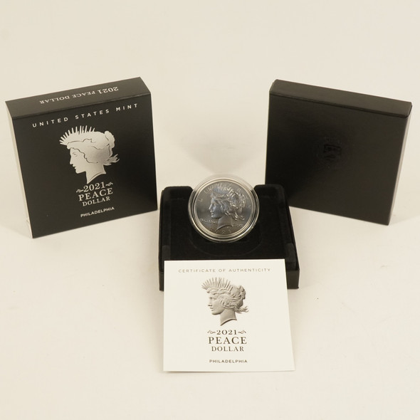 2021-P Peace Silver Dollar in OGP w COA - Free Shipping USA