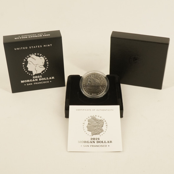 2021-S Morgan Silver Dollar San Francisco Mint in OGP w COA- Free Shipping USA