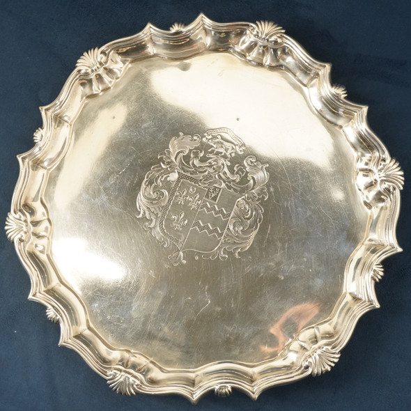 George Smith III Sterling Silver Trivet w/Clan Pollock Crest, London ca. 1781