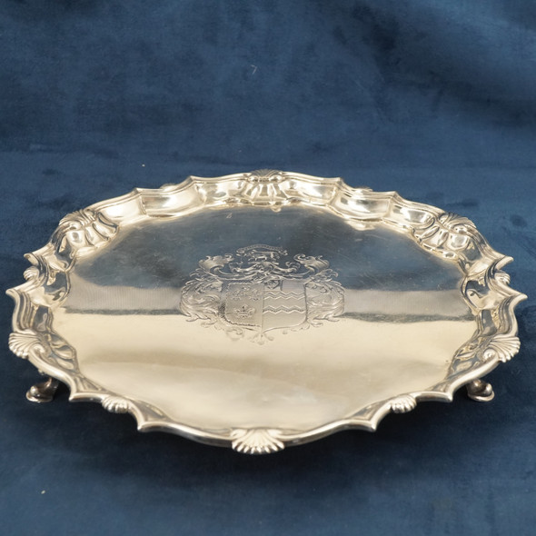 George Smith III Sterling Silver Trivet w/Clan Pollock Crest, London ca. 1781