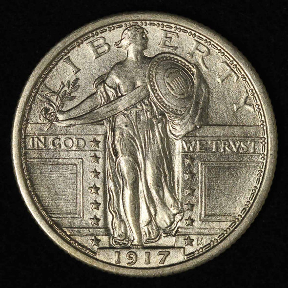 1917 25c Type I Standing Liberty Silver Quarter - Free Shipping USA