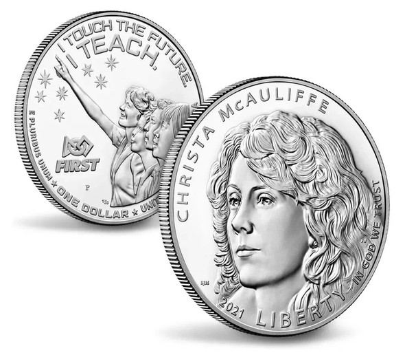 2021 US Mint Christa McAuliffe Uncirculated Silver Dollar - Free Shipping USA