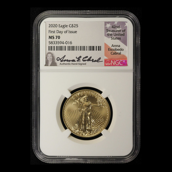 2020 American Gold 1/2 Eagle $25 NGC MS70 FDOI Cabral Signed Low PoP