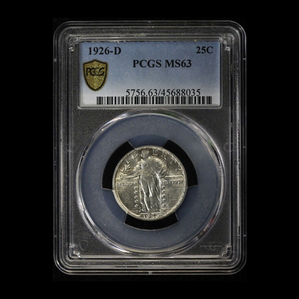1926 D- 25c Standing Liberty Quarter PCGS MS63 - Free Shipping USA