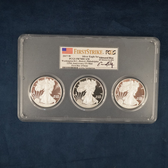 2017-W American Silver Eagle First Strike 3-Coin Set PCGS PR70 - Free Ship US