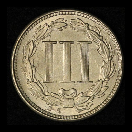 1866 3cn Three Cent Nickel Double Die Obverse FS-101 - Free Shipping USA