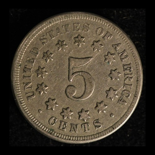 1867 Shield Nickel Without Rays Double Punched? - Free Shipping USA