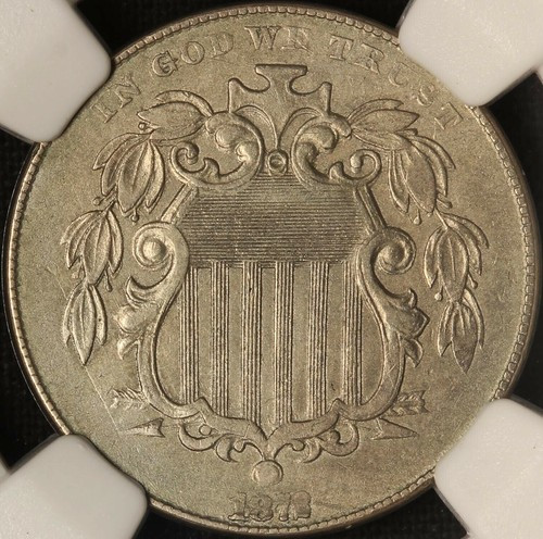 1872 DDO 5c Shield Nickel NGC AU Details Cleaned - Free Shipping USA