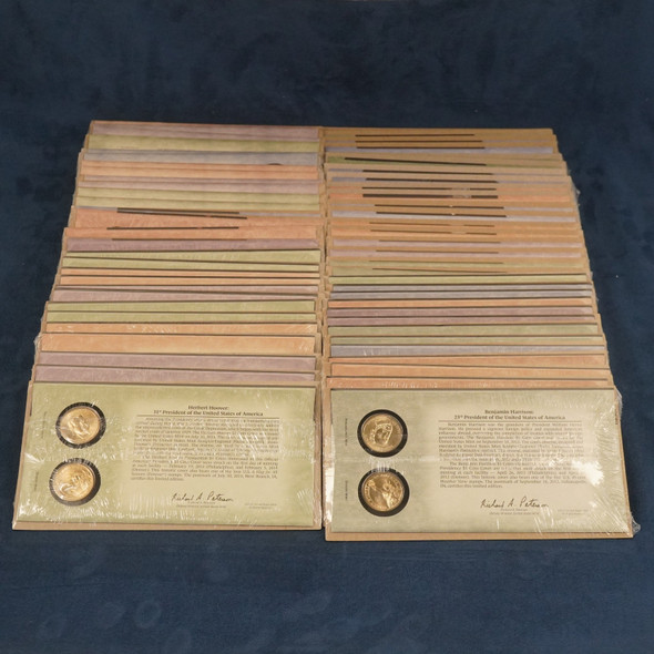 Assorted Lot of US Mint $1 Presidential Series in 64 Sealed Panels (128 Coins)