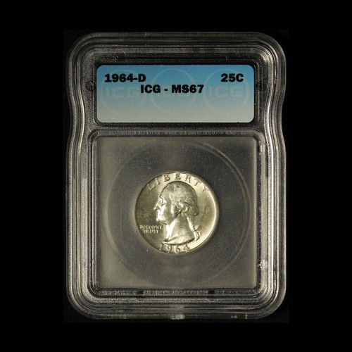 1964-D 25c Washington Quarter Dollar ICG MS67 - Free Shipping USA