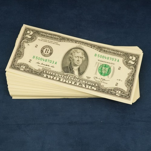 98 Sequential 2013 $2 Federal Reserve Notes B50048703-800A - Free Shipping USA