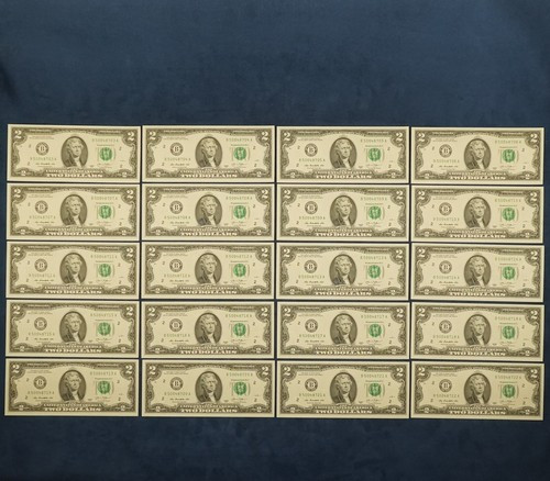 98 Sequential 2013 $2 Federal Reserve Notes B50048703-800A - Free Shipping USA