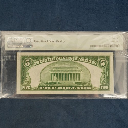 1934 Series $5 US Silver Certificate (Fr.1650) PMG 66EPQ - Free Shipping USA