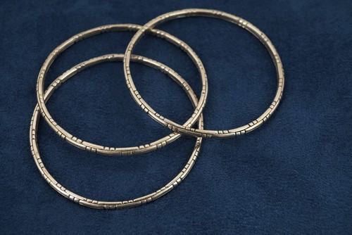 John Hardy Sterling Silver Bangle Bracelets Set of 3 - Free Ship USA