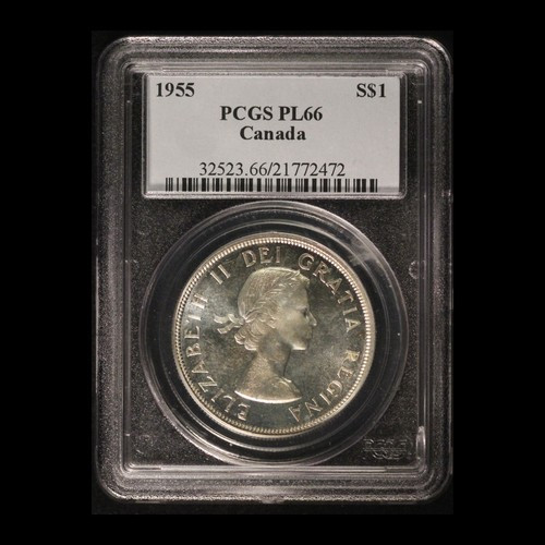 1955 Canada Silver Dollar PCGS PL66 - Free Shipping USA