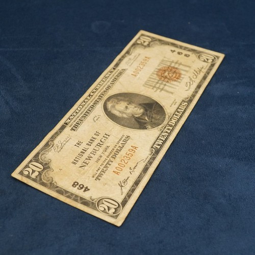 1929 Series $20 National Currency Note (Fr. 1802-1), Newburgh, NY