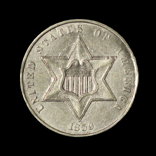 1859 Three Cent Silver- Free Shipping USA