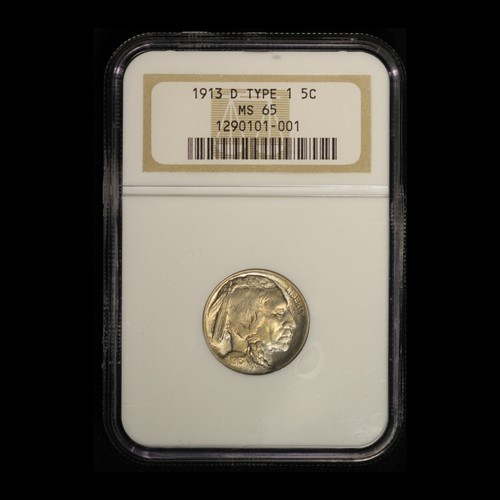 1913-D Type 1 5c Buffalo Nickel NGC MS65 - Free Shipping USA