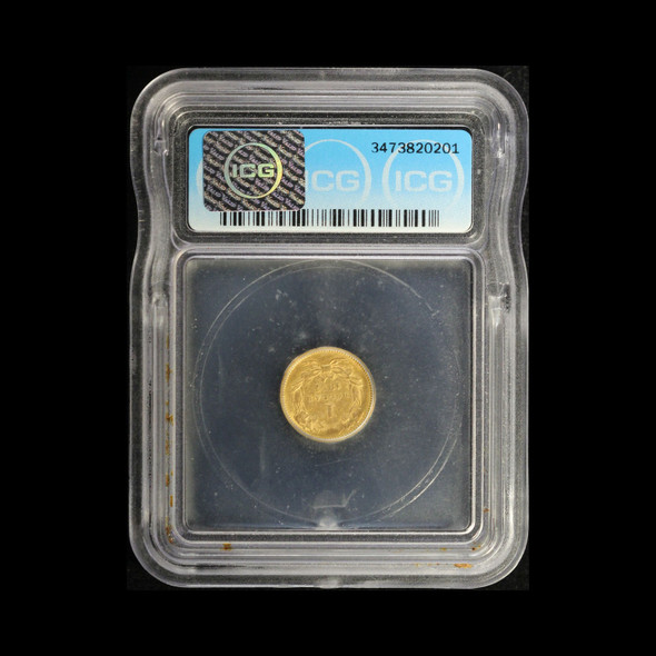 1857-P $1 Indian Princess Gold Dollar, ICG AU50 Certified - Free Shipping USA