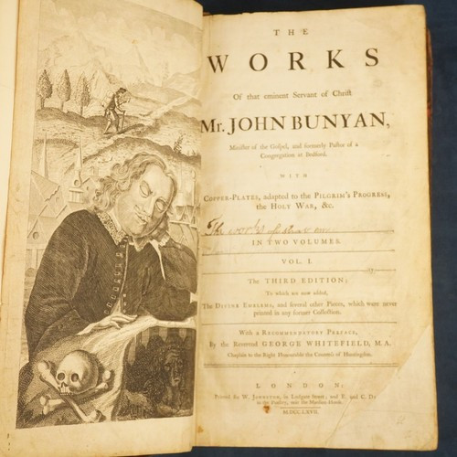 1767 Works of John Bunyan, Pilgrim's Progress et al in Two Volumes (3rd. Ed.)