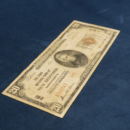 1929 Series $20 National Currency Note (Fr. 1802-2), New Bedford, MA