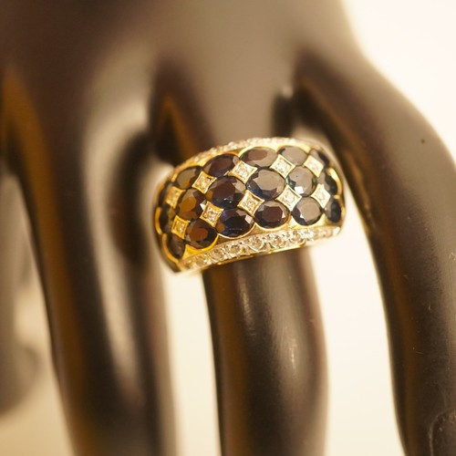 Le Vian 18k Yellow Gold Diamond & Sapphire Statement Ring- Free Shipping USA