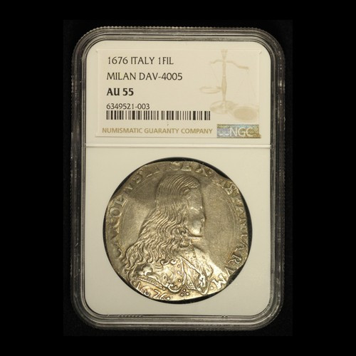 1676 Italy 1 Filippo Milan DAV-4005 NGC AU55- Free Shipping USA