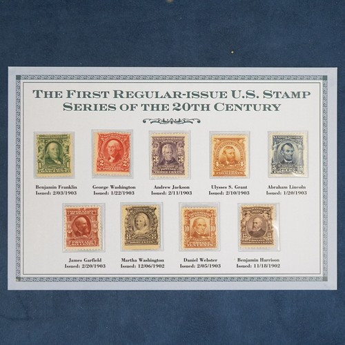 U.S. Scott #300-308 Complete Set of 9 Stamps, 1902-03 Regular Issues in PCS Book