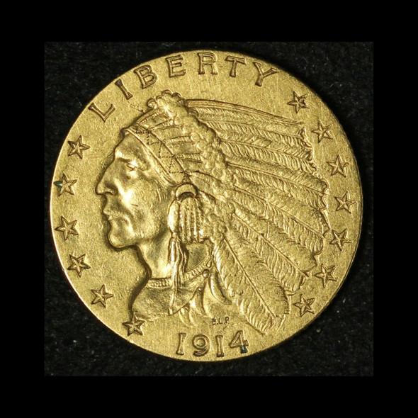 1914 $2.50 Gold Indian Quarter Eagle - Free Shipping USA