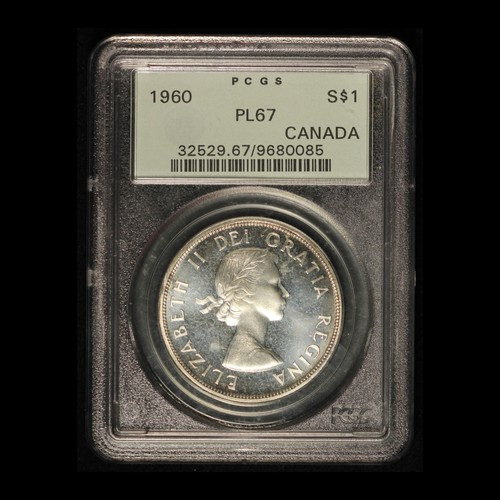 1960 $1 Canada Silver Dollar PCGS PL67 OGH - Free Shipping USA