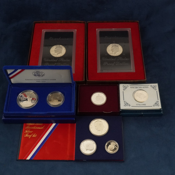 US Commemorative Variety Proof & UNC Silver Lot (9 coins total) - Free Ship USA