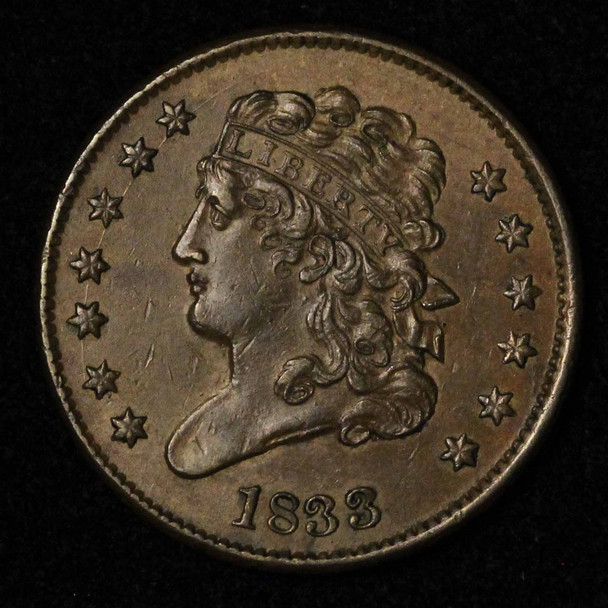 1833 1/2c Classic Head Half Cent - Free Shipping USA