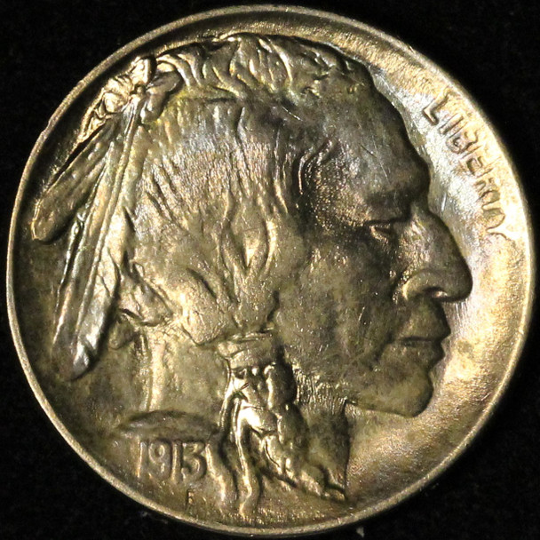 1913 5c Type 2 Buffalo Nickel - Strong Luster & Color - Free Shipping USA