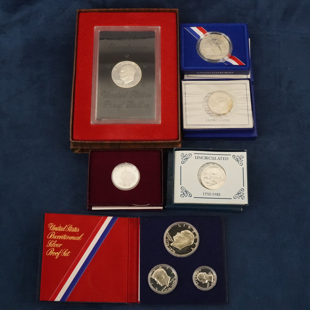 US Commemorative Variety Proof & UNC Silver Lot (8 coins total) - Free Ship US