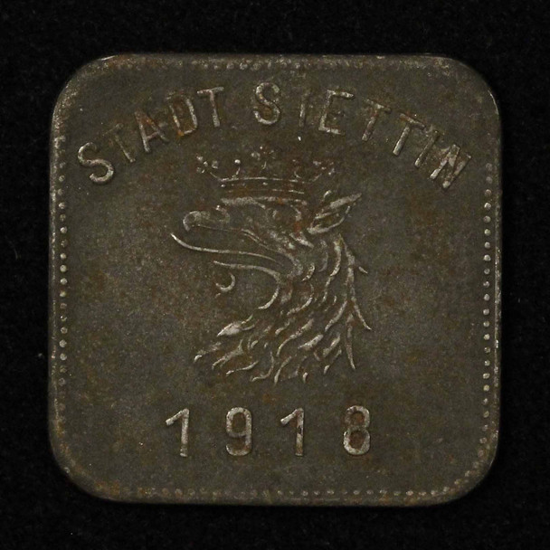 1918 Stadt Stettin Germany 50 Pfennig Notgeld Ersatz Token - Free Shipping USA